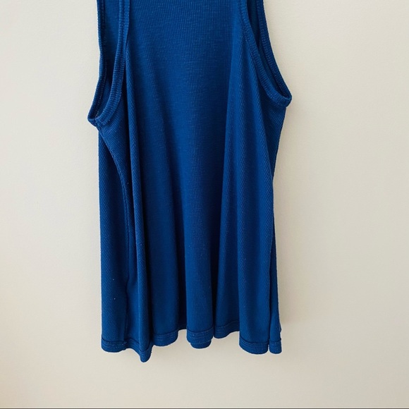 Free People Ribbed Tank Top Navy Blue Sz Small - Picture 7 of 8